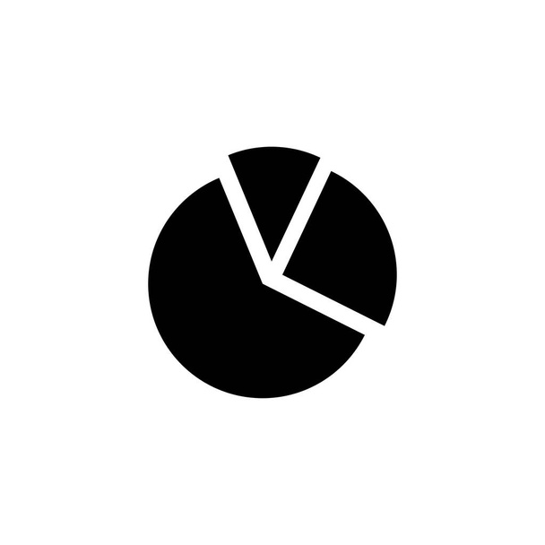 Kuchendiagramm-Symbol im flachen Stil Vektor für Apps, UI, Webseiten. Abbildung schwarzer Symbolvektoren - Vektor, Bild