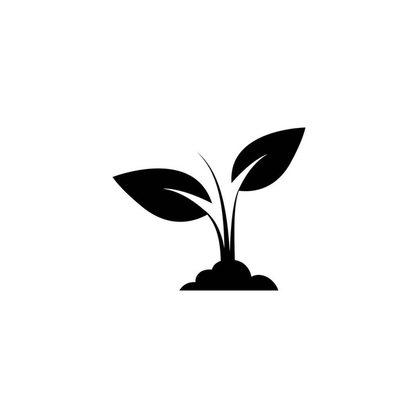 アプリ、Ui、ウェブサイトのためのフラットスタイルベクトルで植物アイコン。黒いアイコンベクトルイラスト - ベクター画像