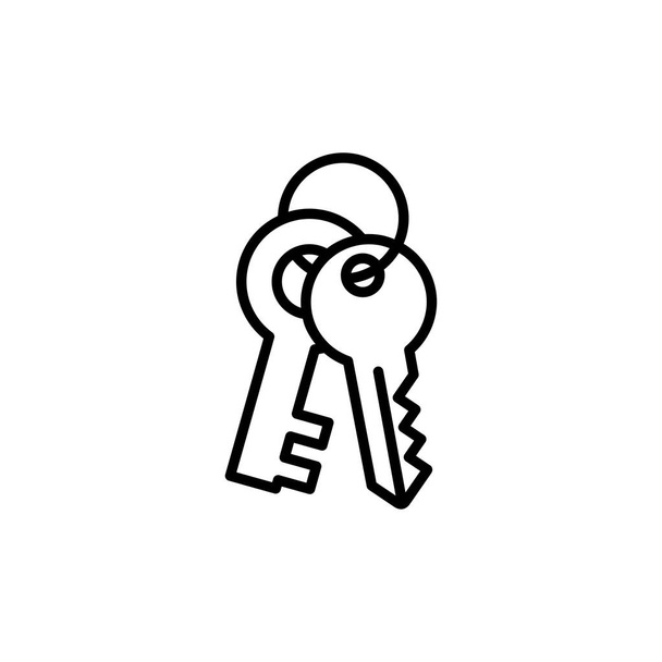 Key Line Icon In Flat Style Vector For App, UI, Websites. Black Icon Vector Illustration - Vector, Image