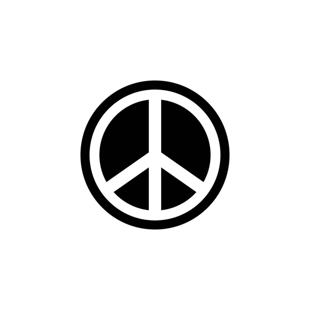 Ícone de sinal de paz em estilo plano vetor para aplicativos, UI, sites. Ilustração do vetor do ícone preto
 - Vetor, Imagem