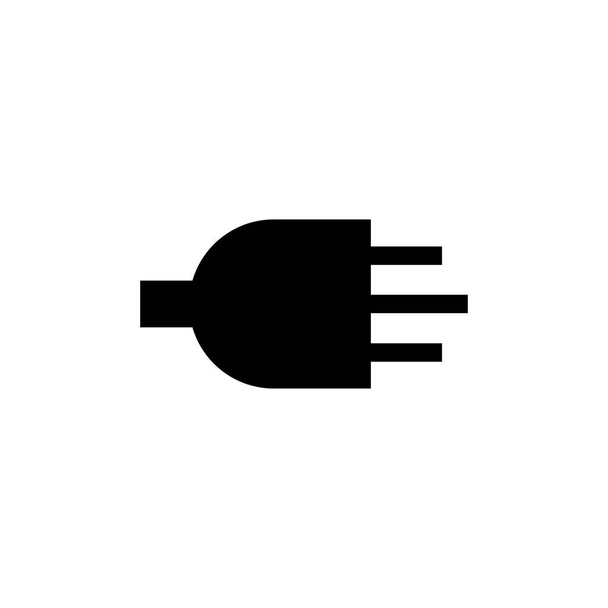 Plug Icon In Flat Style Vector For Apps, UI, Websites. Black Icon Vector Illustration - Vector, Image