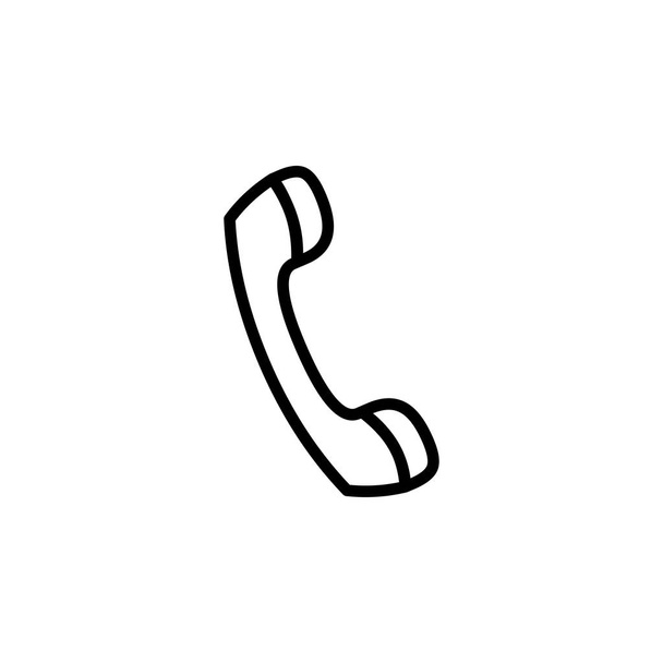 Telephone Receiver Line Icon In Flat Style Vector For Apps, UI, Websites. Black Vector Icon - Vector, Image