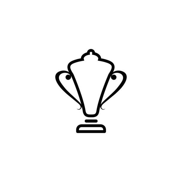 Trofee lijn icoon in platte stijl vector voor apps, ui, websites. Zwart pictogram vector illustratie - Vector, afbeelding