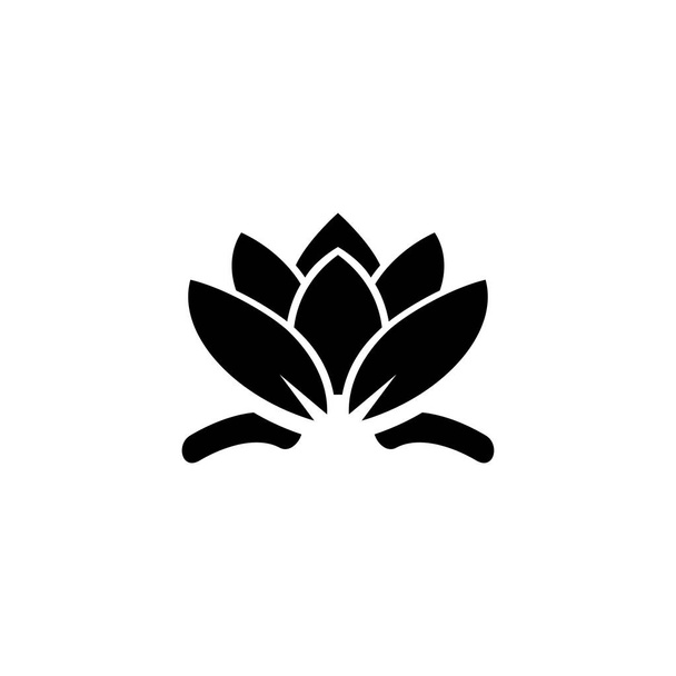Икона водяной лилии в плоском стиле для Мбаппе, пользовательского интерфейса, веб-сайтов. Вектор черной иконы
 - Вектор,изображение