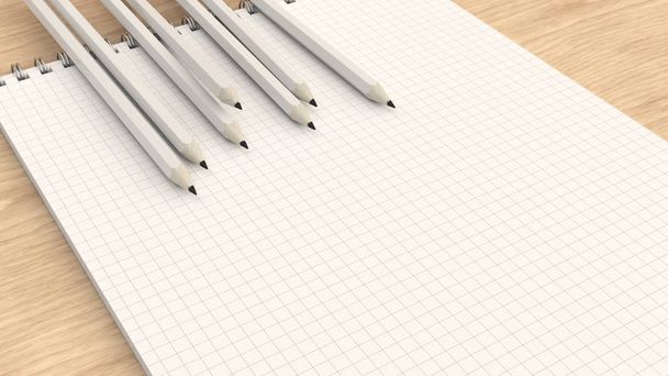 Notebook with white pencils - Photo, Image