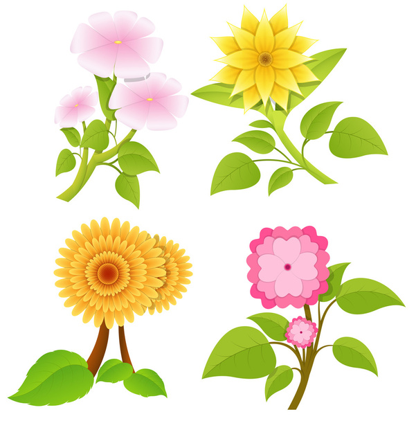 διακοσμητικά λουλούδια διανύσματα - Διάνυσμα, εικόνα