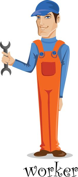 Cartoon character worker - Vektor, obrázek