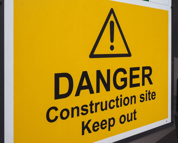 danger construction site keep out sign - Photo, Image