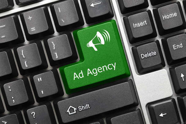 Teclado conceptual - Agencia de anuncios (tecla verde
) - Foto, Imagen