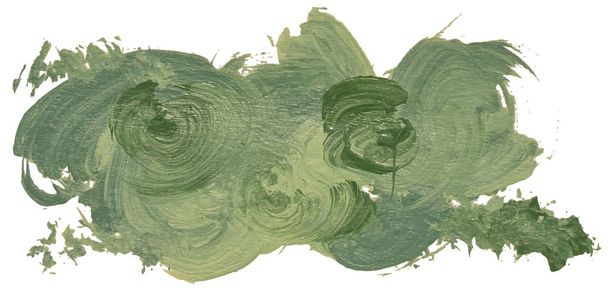 Kirli yeşil renk akrilik ile el çizilmiş izole paintbrush daireler, Eps 10 vektör illüstrasyon. - Vektör, Görsel