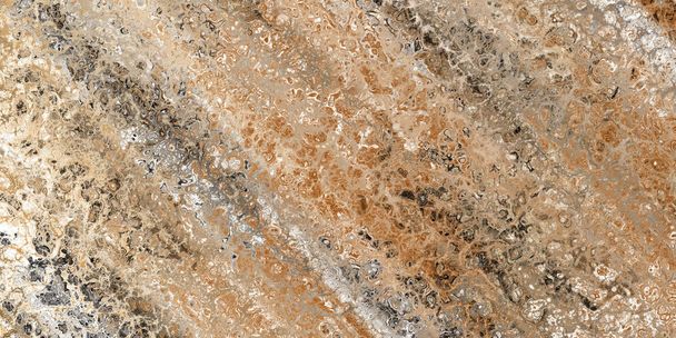 Rustic finish stone texture marble design with cross veins in brown color - Fotó, kép