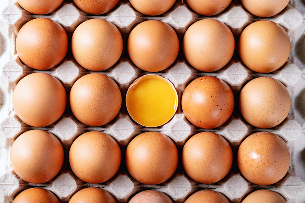 Eggs in carton box - Фото, зображення