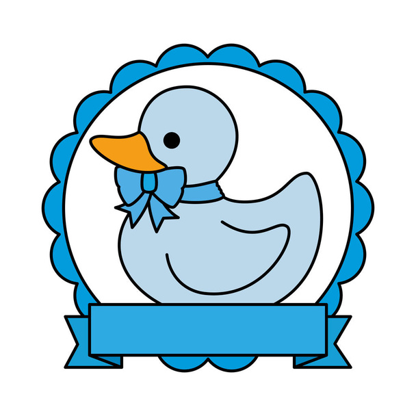 little rubber duck toy icon - Vector, Image
