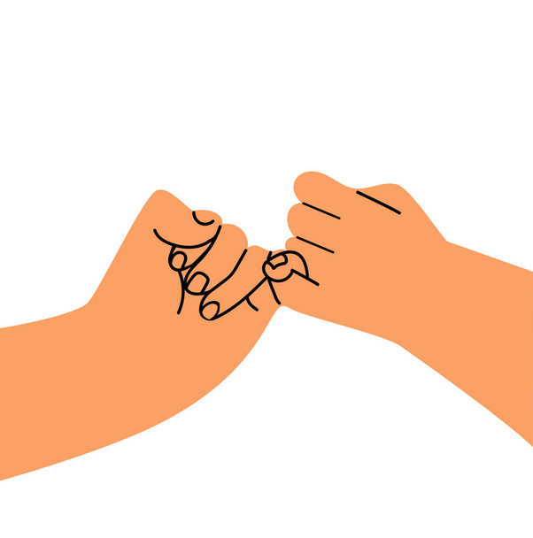 hand holding promise flat design vector - Вектор, зображення