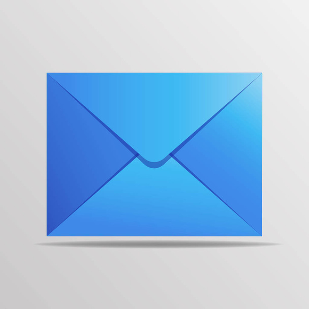 The postal blue envelope illustration is in a realistic style. Vector eps10 - Vetor, Imagem