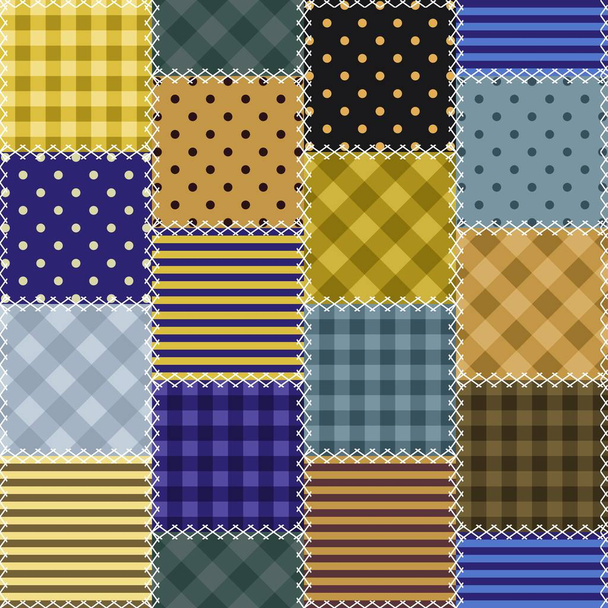 patchwork background with different patterns - Vector, Image