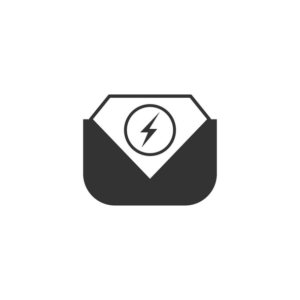 Vektör illüstrasyon enerji elmas ve mektup sembol simge siyah renk tasarım - Vektör, Görsel