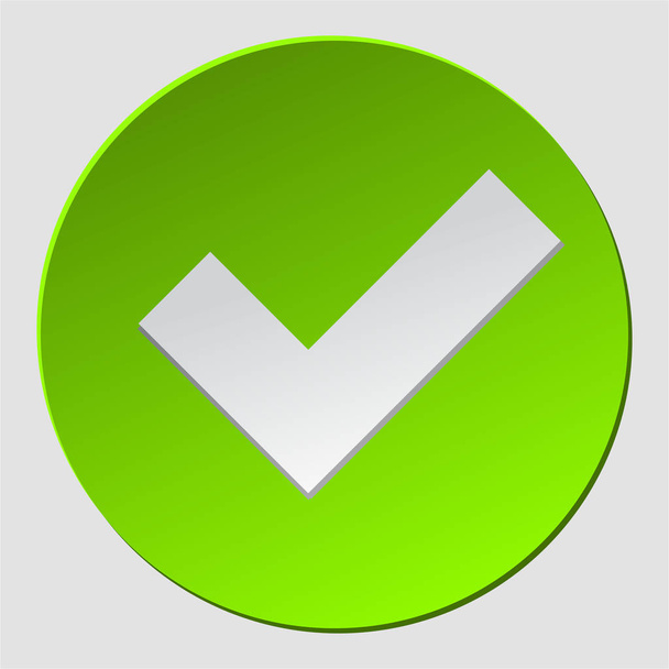 Groene vinkje in cirkel. Schakel teken goedgekeurd in. OK, ja icoon, SIMBOL, logo. Okey-symbool voor goedkeuring. vector EPS 10 - Vector, afbeelding