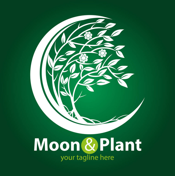 Vecteur abstrait, lune et plante pour l'agriculture ou le jardinage
 - Vecteur, image