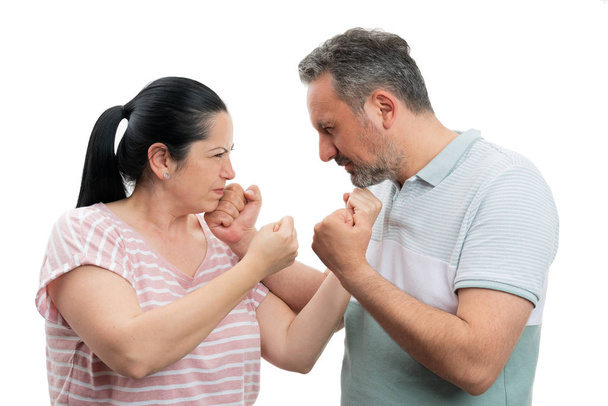 Man and woman holding fists up - Photo, Image