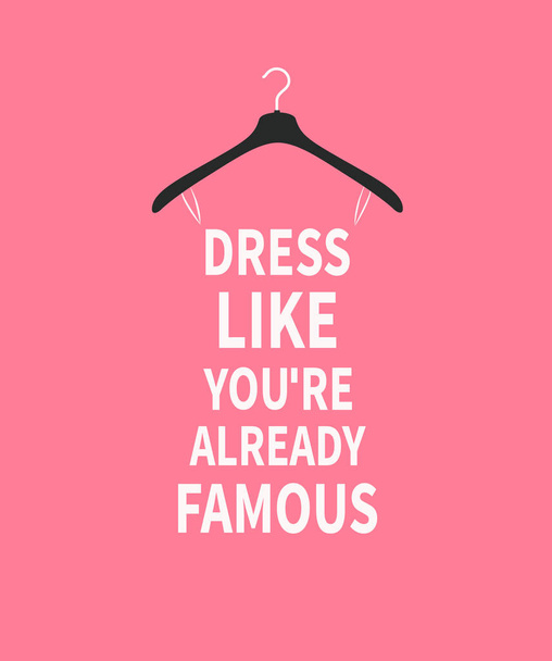 Women fashion stylized dress made from quote on pink background  - Vector, imagen