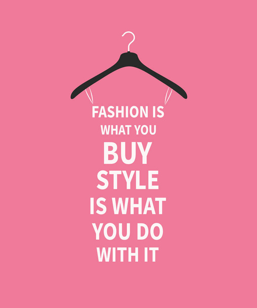 Women fashion stylized dress made from quote on pink background  - Vector, Image