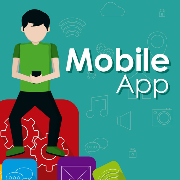 Mobiele app-technologie - Vector, afbeelding
