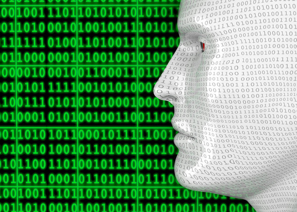 Intelligence artificielle avec profil d'homme - Illustration 3D
 - Photo, image