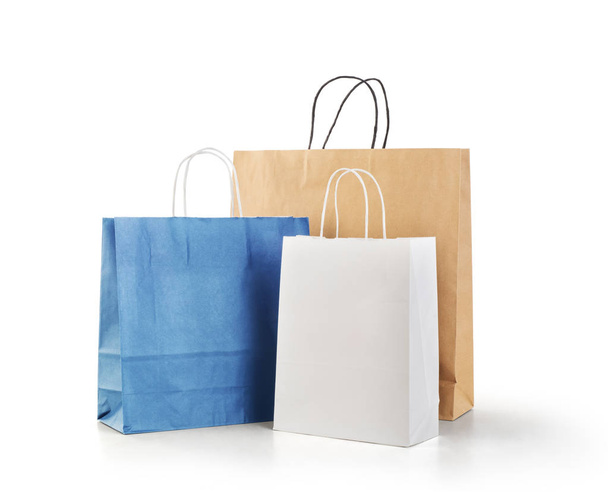Shopping bags for fashion and clothing  isolated on a white background - Foto, imagen