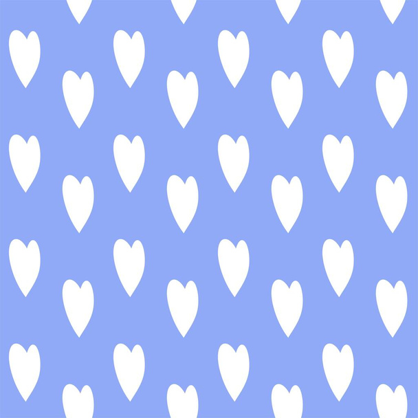 Seamless pattern with cute cartoon hearts, for decor of cloth, children's room, vector image - Vektor, kép