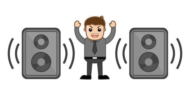 Loud Volume Speaker - Office Character - Vector Illustration - Vector, Image