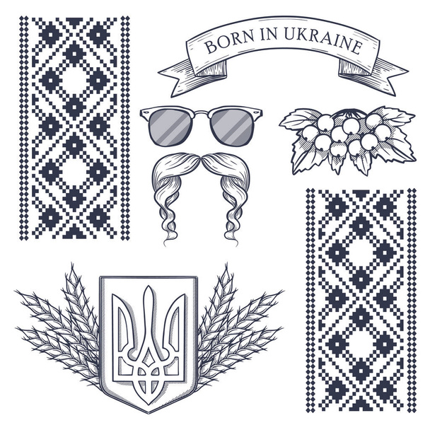 Atributos distintivos nacionales de Ucrania
 - Vector, imagen