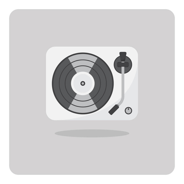 Vector design of flat icon, Turntable with vinyl record on isolated background. - Vector, Image