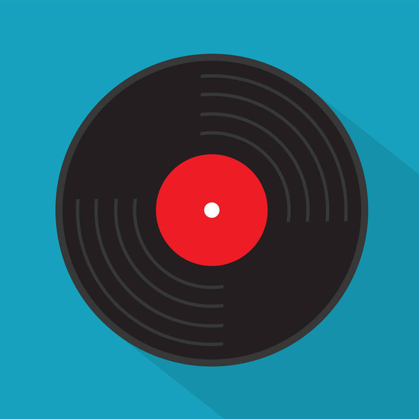 vinyl muziek record pictogram-vector illustratie - Vector, afbeelding