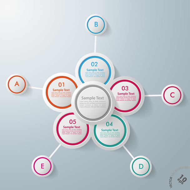 Infographic Design Flower 10 Options - Vector, Image
