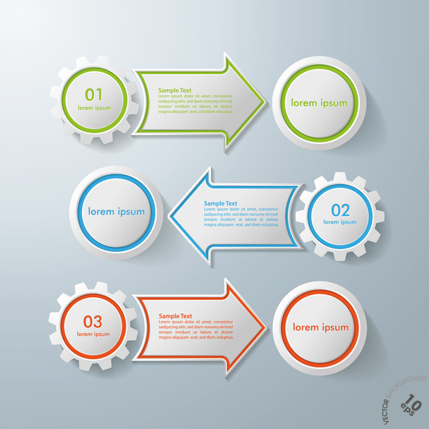 3 Options With Gears And Circles - Vector, Image