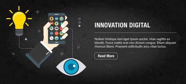Banner web, marketing digital empresarial con iconos en vector
. - Vector, imagen