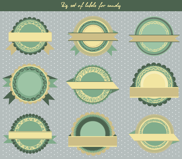 Big set of labels for candy. Vector illustration in retro style - Vector, Image
