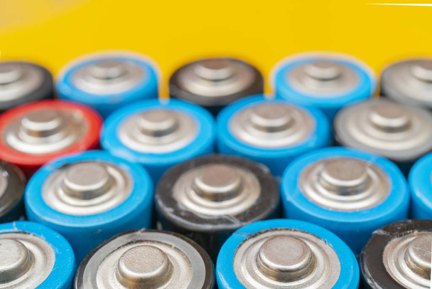 Used batteries. Waste collection and recycling. Environmental Protection. Batteries background. - Photo, Image