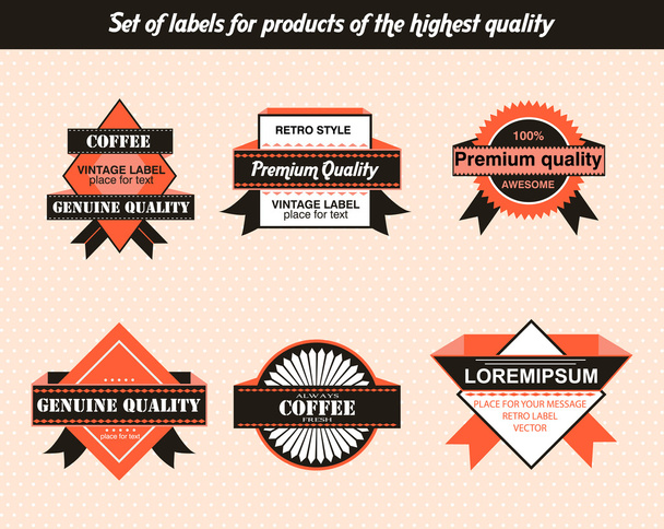 Jeu d'étiquettes pour les produits de la plus haute qualité
 - Vecteur, image