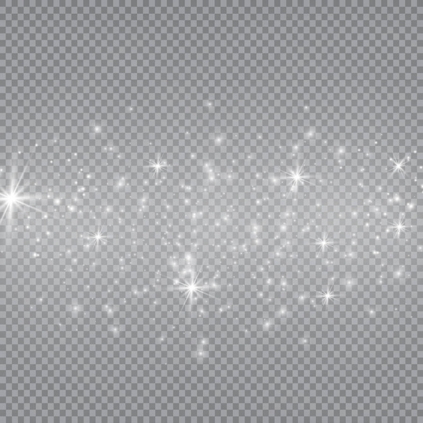 The dust is yellow. yellow sparks and golden stars shine with special light. Vector sparkles on a transparent background. Christmas light effect. Sparkling magical dust particles. - Vector, Image