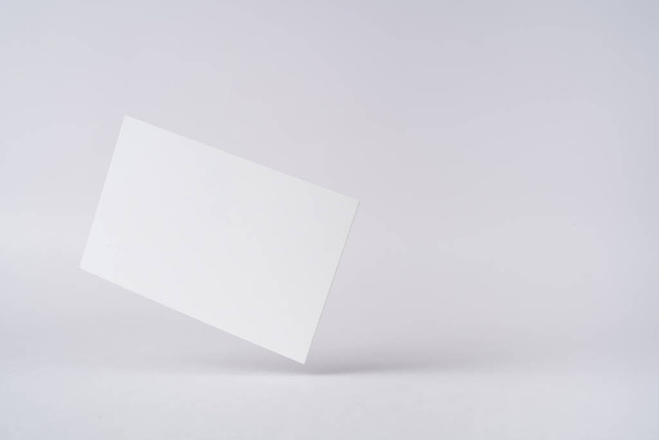 White business card isolated on white background for mockup - Zdjęcie, obraz