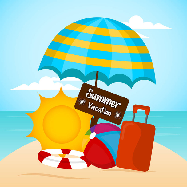 Graphic design of a summer vacation - Vector, Image