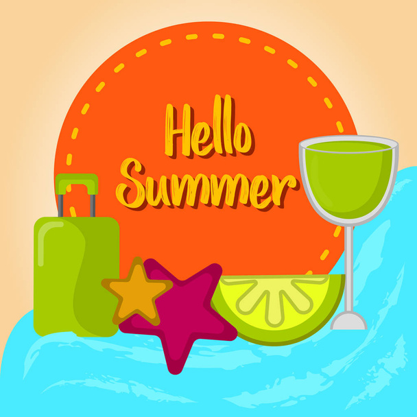 Graphic design of a summer vacation - Vetor, Imagem