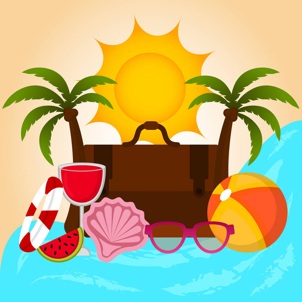 Diseño gráfico de unas vacaciones de verano
 - Vector, Imagen