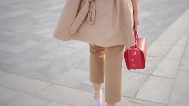 urban business woman walk determined backview - Felvétel, videó