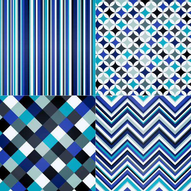 Seamless stripes, zig zag and polka dots background - Vector, Image