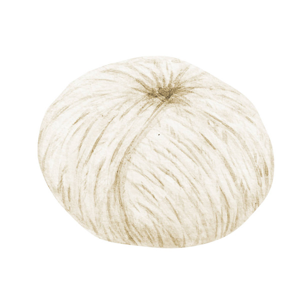 水彩編みとかぎ針編み、ウール糸かわいい。編み物用の糸の手描きボール - 写真・画像