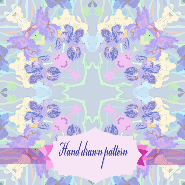 Circular seamless  pattern of colored floral motif - Вектор, зображення