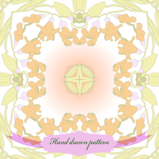Circular seamless pattern of floral motif, simply vector illustration - Vector, Image